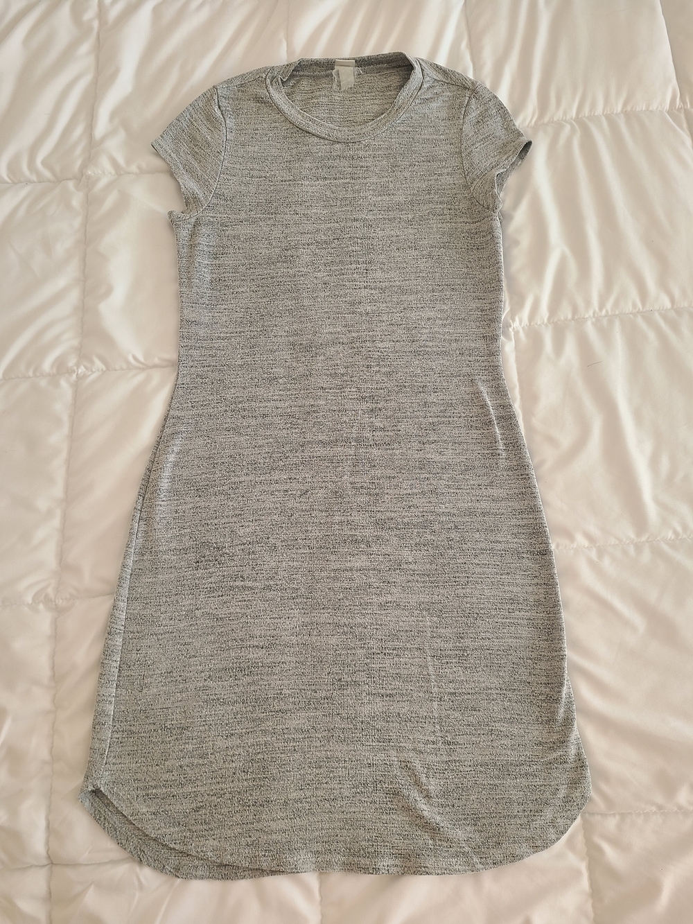 twik Heathered Gray Short-Sleeve Mini Dress